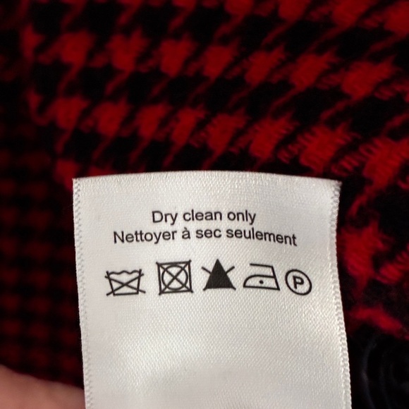 Veronica Beard Senna Wool Cashmere Red Black Houndstooth Double Breasted Coat - Picture 5 of 15